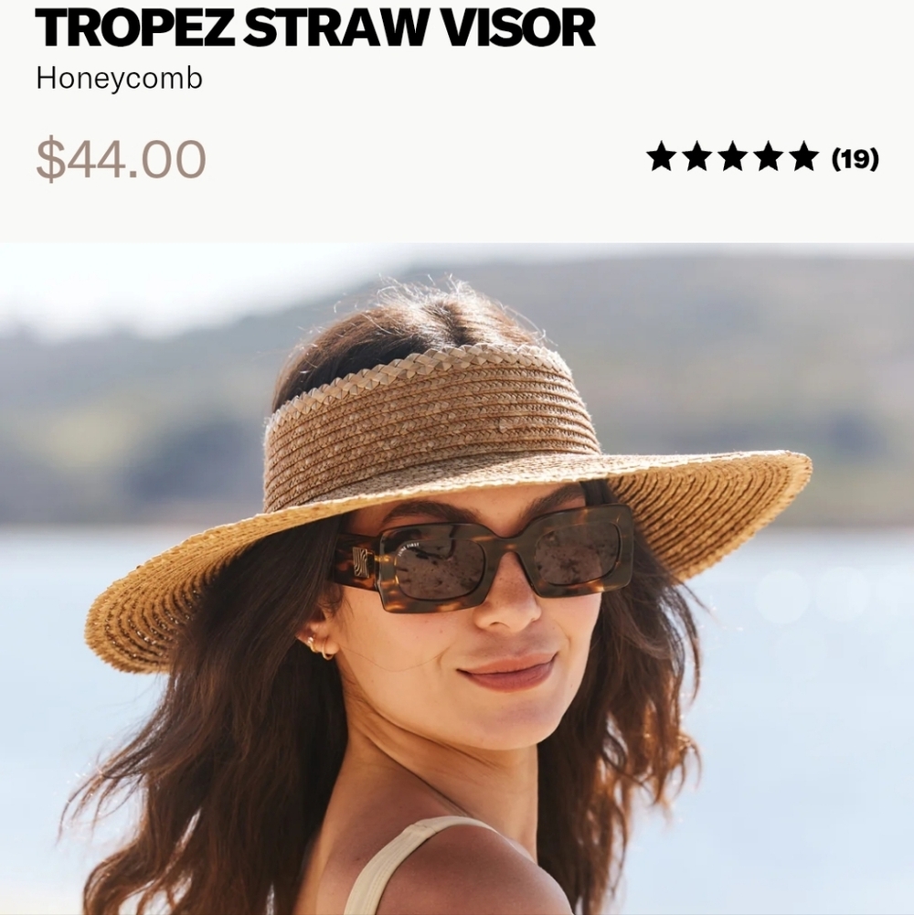 NWT Hemlock Hat Co Tropez Straw Visor